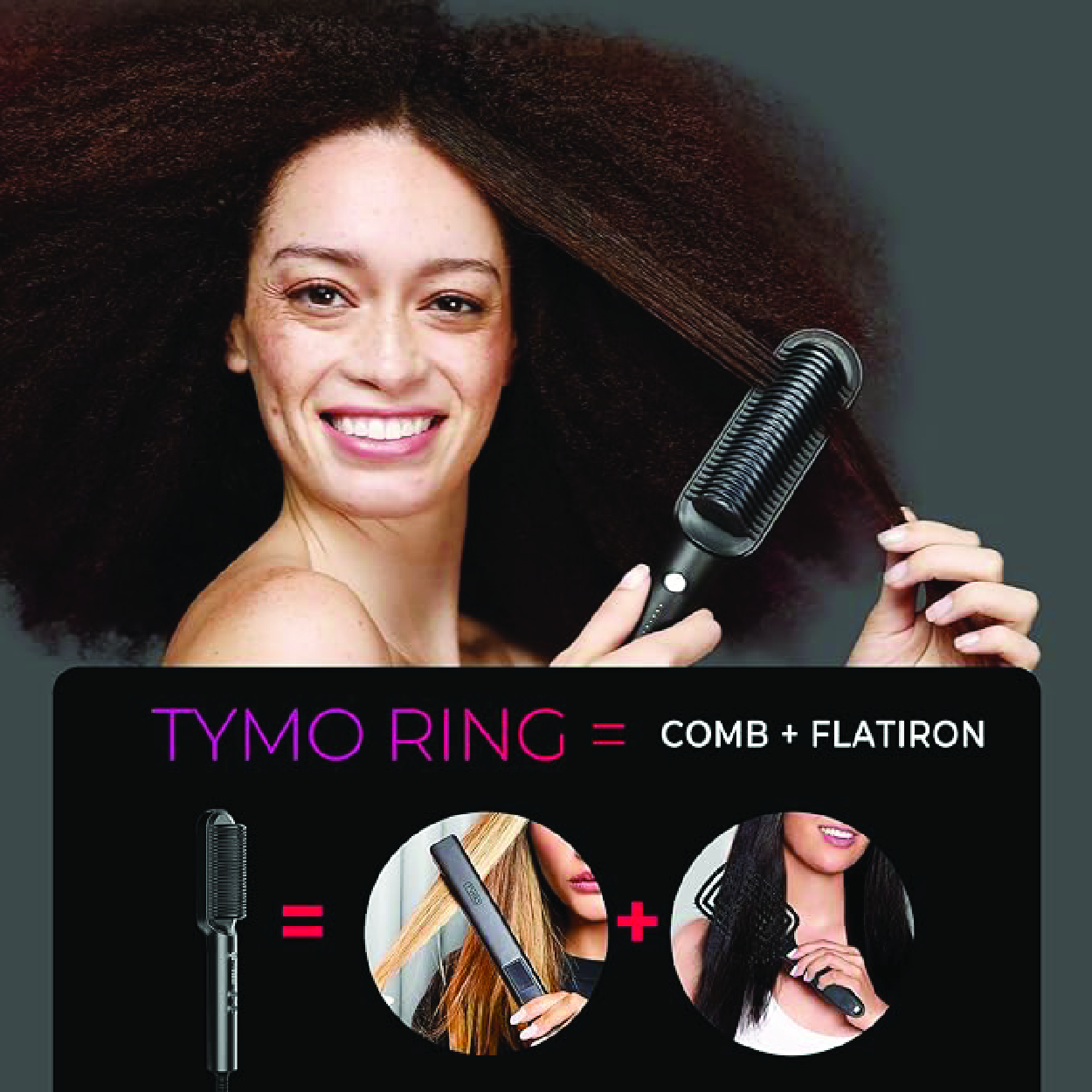 Sleek styling made simple: TYMO Hair Straightener Brush with PTC heating, 3D brush teeth, 5 heat settings, and safety features for salon-worthy results.