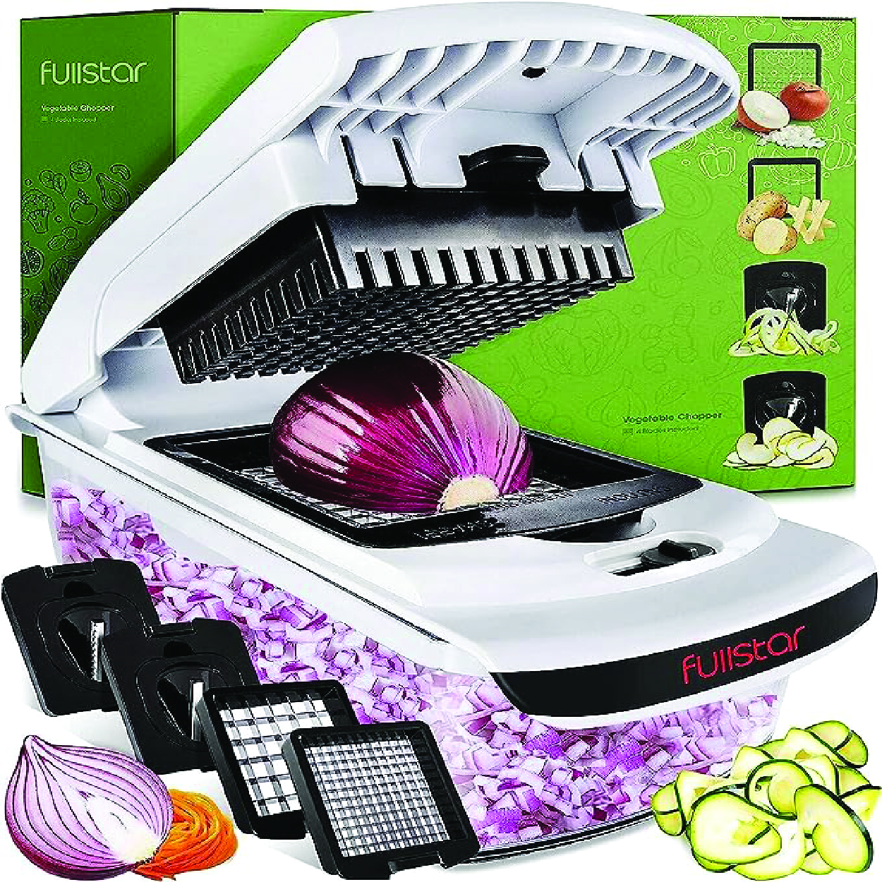 Compact and efficient vegetable chopper with sharp blades for precise cutting, making meal preparation a breeze.