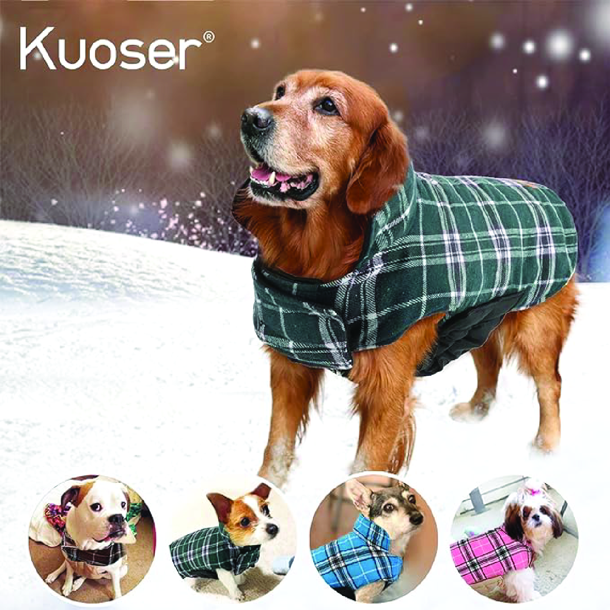 Keep your puppy dry and warm in this Dog jacket waterproof .